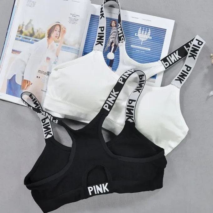 Women Bralette Letter Print Push Up Cotton Bras Fitness Sexy Sports Top Fitness Comfortable Underwear Bra Lingerie Bras